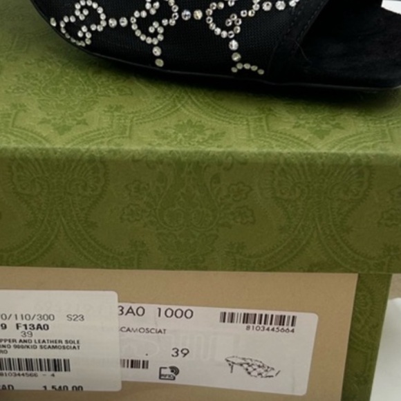 Women's Gucci GG CRYSTAL EMBELLISHED MIKES . Size 39 (US 9) - Picture 5 of 11
